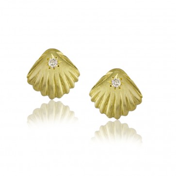 Deniz kabuğu pırlantalı Küpe