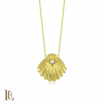 Deniz kabuğu pırlantalı Kolye