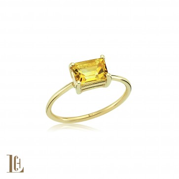 Octagon Sitrin Yüzük