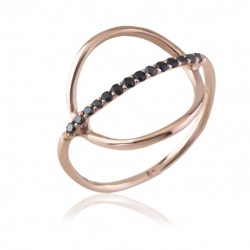 Saturn Siyah Pırlanta Yüzük