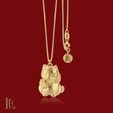 Maneki Neko Gold kolye