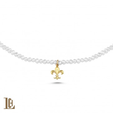 Fleur de Lis inci tasma kolye