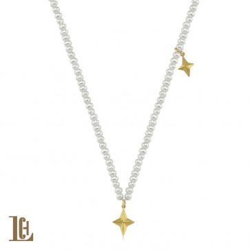 İnci tasma kolye 2 kuzey yıldızlı