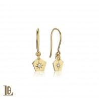 Pentagon pırlantalı küpe