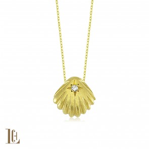 Deniz kabuğu pırlantalı Kolye