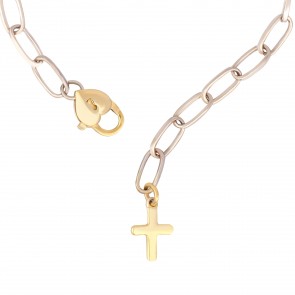 Kalp kilit Haç zincir choker