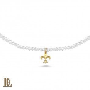 Fleur de Lis inci tasma kolye