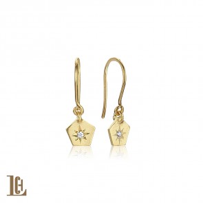 Pentagon pırlantalı küpe