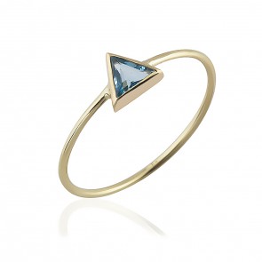 Aquamarine Pyramid Ring 
